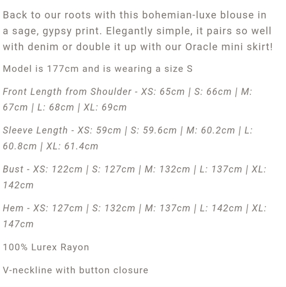 Spell Oracle Blouse Size Small - Picture 3 of 7